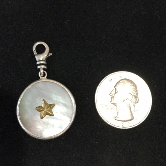 Silpada Sterling and Shell Reversible Star Disc Charm - Picture 6 of 7